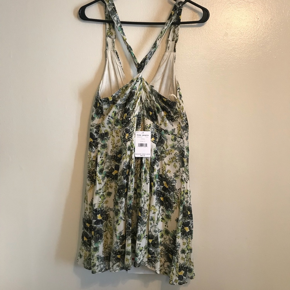 NEW Free People Green Boho Floral Halter Dress - Picture 7 of 8